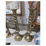 PAIR OF HEAVY SOLID BRASS CANDLE STICKS STANDS