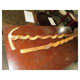 (2) HANDMADE WALKING CANES
