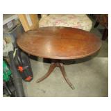 ANTIQUE MAHOGANY OVAL PEDESTAL TBL