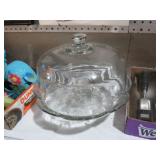 NICE GLASS CAKE STAND WITH LID
