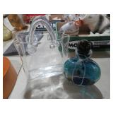 ART GLASS PURSE & PERFUME BOTTLE