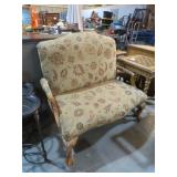 CLAW FOOTED CLOTH  UPHOLSTERED LOVE SEAT