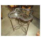 METAL BASE CLOVER LEAF SIDE TABLE