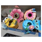 COLLECTION OF METAL BIRD HOUSES