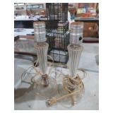 PAIR VTG GLASS LAMP BASES - NO SHADES