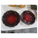 (2) RUBY RED ANCHOR HOCKING STAR OF DAVID ASHTRAYS