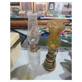 (2) MINI GLASS OIL LAMPS