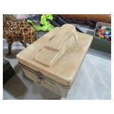 LIFT TOP SHOE BOX W/ CONTENTS