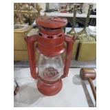 VTG METAL RED BARN LANTERN