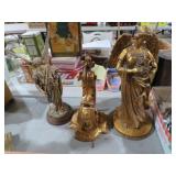 COLLECTION OF ORNATE ANGELS & SCOUNCE