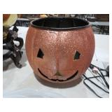 LARGE SPARKLE PUMPKIN CANDLE HOLDER