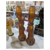 PAIR VTG ROSSINI EMPOLI TOPAZ GOLD GENIE BOTTLES