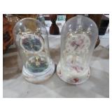 (2) GLASS GLOBE ANNIVERSARY CLOCKS