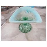 INDIANA GLASS CO LATIARA GREEN OPAL BOWL