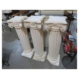 (3) PLASTER ORNATE PLANTSTAND COLUMNS