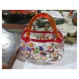 MURANO STYLE ART GLASS HAND BAG