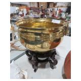 LARGE BRASS PLANTER ON STAND