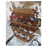 VTG WOOD WINE BOTTLE RACK