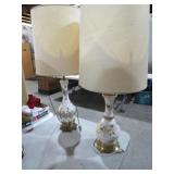 PAIR MID CENTURY STYLE TABLE LAMPS W/ SHADES