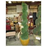 LRG CERAMIC PLANTER W/ TOPAIRY TREE