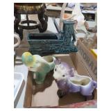 VTG PLANTERS - PURPLE COW, ELEPHANT, GREEN TROUGH