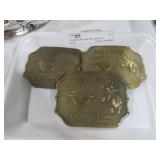 (3) BRASS MEDICINE BELT BUCKLES