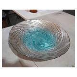 15" R  ART GLASS STYLE SWIRL BOWL/ PLATTER
