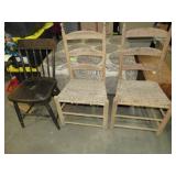 PAIR RARE WILDER & STENCILED PLANK BOTTOM CHAIRS
