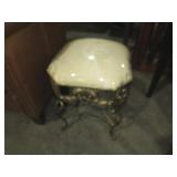 WROUGHT IRON BASE PADDED BENCH