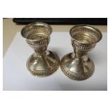 ANTIQUE DUCHIN WEIGHTED STERLING CANDLE HOLDERS