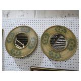 PAIR HANDPAINTED WALL MIRRORS