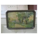 ORGINAL FRAMED & GLASS R ARKINSON BOX LITHOGRAPH