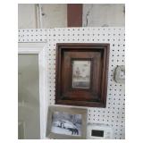 UNIQUE FRAMED CHILDRENS PICTURE & SMOKEY BLK BEAR