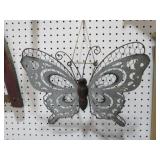 PAIR BIG METAL BUTTERFLY DECOR