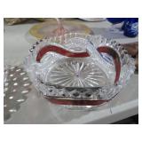 VTG. HOFLOAUER CRANBERRY CUT TO CLEAR BOWL