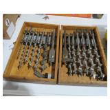VERY OLD IRWIN BITS WITH OAK BOX