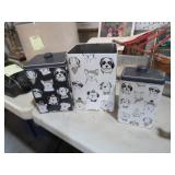 SET OF THREE METAL DOG CANNISTERS
