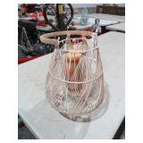 UNIQUE WOVEN CANDLHOLDER W/ HANDLE