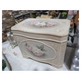 NICE PAINTED WOOD LIFT TOP BOX