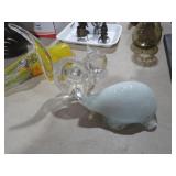 PAIR ART GLASS ANIMALS