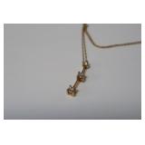 18" 1.4 GR 10K GOLD DIAMOND PENDANT NECKLACE