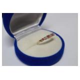 1 GR 10K GOLD DIAMOND & RUBY RING SIZE 6.25