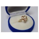 3.0 GR 14K GOLD PEARL & DIAMOND RING SIZE 5