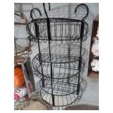 WROUGHT IRON HANGING TABLE TOP 3 TIER BASKET