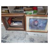 FRAMED LION AND LAMB PRINT & VIN WOOD FRAME