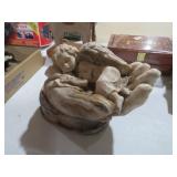 HEAVY CARVED CHERUB IN THE LORDS HAND STATUE