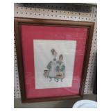 FRAMED AMISH NEEDLE POINT WALL HANGING
