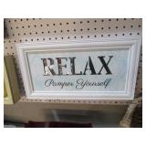 FRAMED RELAX PAMPER YOUSELF SIGN