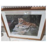 FRAMED ARTIST SIGNED JAGUAR PRINT