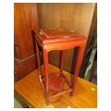 CHERRY WOOD TABLE W/ MOTHER -OF -PEARL  INLAY
